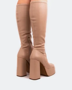 Platform|Tall Boots-L'INTERVALLE Lorde Pink Stretch