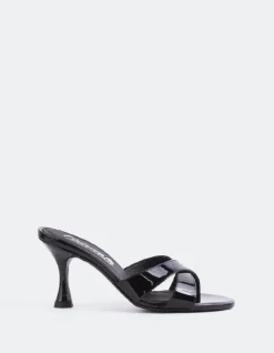 Mid Heels|Mules-L'INTERVALLE Madonna Black Patent