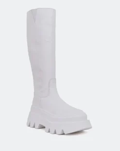 Tall Boots-L'INTERVALLE Mahone White Leather
