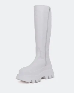 Tall Boots-L'INTERVALLE Mahone White Leather