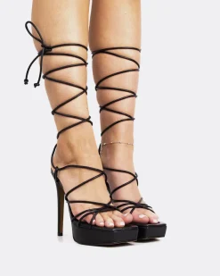 Platform|Strappy-L'INTERVALLE Malibu Black Leather