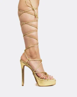 Platform|Strappy-L'INTERVALLE Malibu Gold Metal