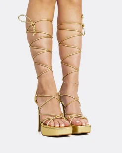 Platform|Strappy-L'INTERVALLE Malibu Gold Metal
