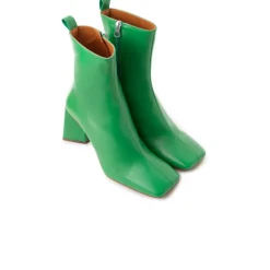 Ankle Boots-L'INTERVALLE Mannedorf Green Leather