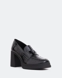 Platforms|Loafers-L'INTERVALLE Mantova Black Naplack