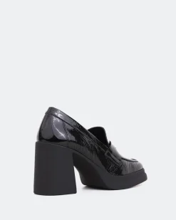 Platforms|Loafers-L'INTERVALLE Mantova Black Naplack