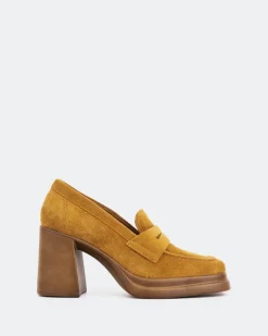 Platforms|Loafers-L'INTERVALLE Mantova Cognac Suede