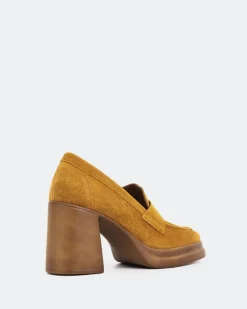 Platforms|Loafers-L'INTERVALLE Mantova Cognac Suede