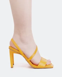 Strappy|High Heels-L'INTERVALLE Marajo, Orange Leather/Cuir Orange