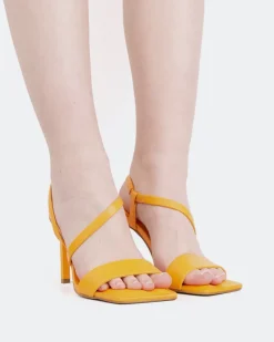 Strappy|High Heels-L'INTERVALLE Marajo, Orange Leather/Cuir Orange