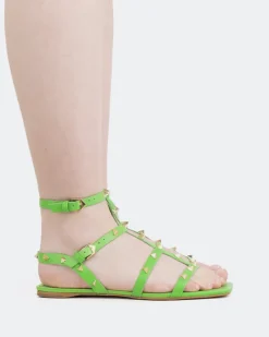 Strappy|Flats-L'INTERVALLE Marcie Green Leather