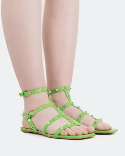 Strappy|Flats-L'INTERVALLE Marcie Green Leather