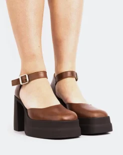 Platforms|Mary-jane-L'INTERVALLE Marconi Brown Leather