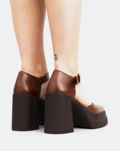 Platforms|Mary-jane-L'INTERVALLE Marconi Brown Leather