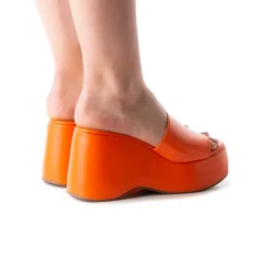Wedges-L'INTERVALLE Mariel Orange Leather
