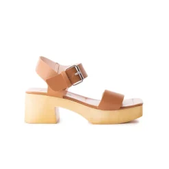 Wood Sandals|Platform-L'INTERVALLE Marion Tan Leather