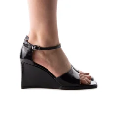 Wedges-L'INTERVALLE Mariposa Black Leather