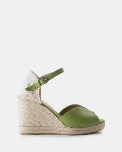 Wedges-L'INTERVALLE Marzia Green Leather
