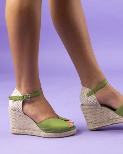 Wedges-L'INTERVALLE Marzia Green Leather