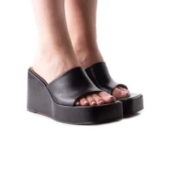 Wedges-L'INTERVALLE Matamoros Black Leather