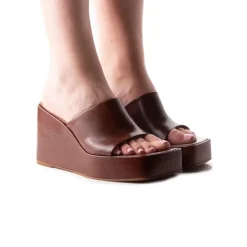 Wedges-L'INTERVALLE Matamoros Chestnut Leather