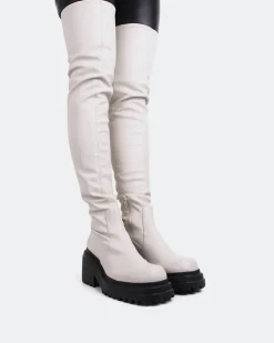Over-the-knee|Stretch-L'INTERVALLE Matlock Off White Stretch