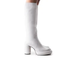 Tall Boots-L'INTERVALLE Maverik White Leather