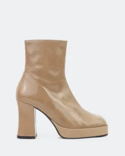 Platform|Ankle Boots-L'INTERVALLE Mayotte Camel Leather