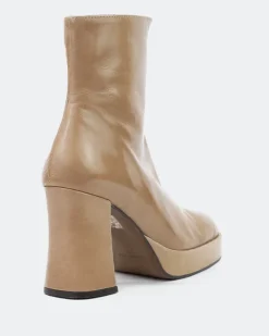 Platform|Ankle Boots-L'INTERVALLE Mayotte Camel Leather