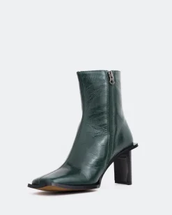 Ankle Boots-L'INTERVALLE McTavish Green Leather