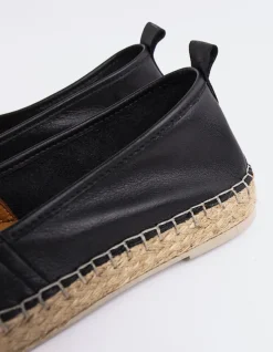 Espadrilles-L'INTERVALLE Medusa Black Leather