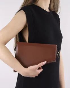 Clutch-L'INTERVALLE Meeka Cognac Leather