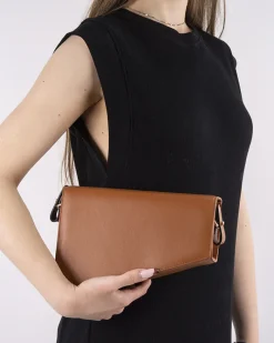 Clutch-L'INTERVALLE Meeka Tan Leather