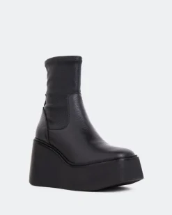 Ankle Boots-L'INTERVALLE Mellini Black Leather