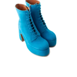 Platform|Ankle Boots-L'INTERVALLE Mellow Blue Suede