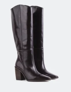 Tall Boots-L'INTERVALLE Melville Brown Leather