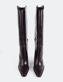 Tall Boots-L'INTERVALLE Melville Brown Leather