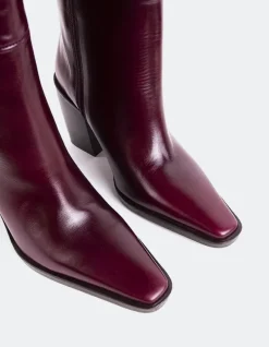 Tall Boots-L'INTERVALLE Melville Burgundy Leather