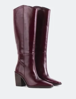 Tall Boots-L'INTERVALLE Melville Burgundy Leather