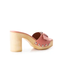 Mules|Wood Sandals-L'INTERVALLE Micro Pink Leather
