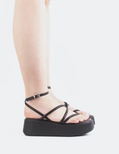 Platform-L'INTERVALLE Miel Black Leather