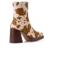 Platform|Ankle Boots-L'INTERVALLE Minden Brown Cow Pony