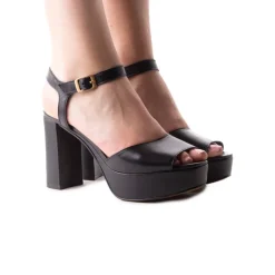 Platform-L'INTERVALLE Minorca Black Leather
