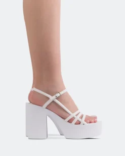 Platform|Strappy-L'INTERVALLE Minou White Leather
