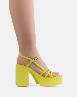 Platform|Strappy-L'INTERVALLE Minou Yellow Leather