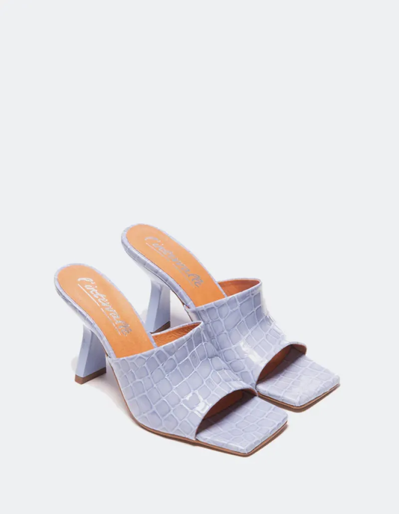 Mules-L'INTERVALLE Mojito Blue Croco