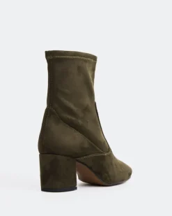 Stretch|Ankle Boots-L'INTERVALLE Montigny Khaki Suede Stretch