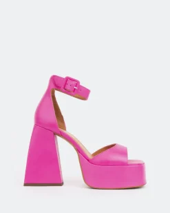 Platform-L'INTERVALLE Moore, Pink Leather/Cuir Rose
