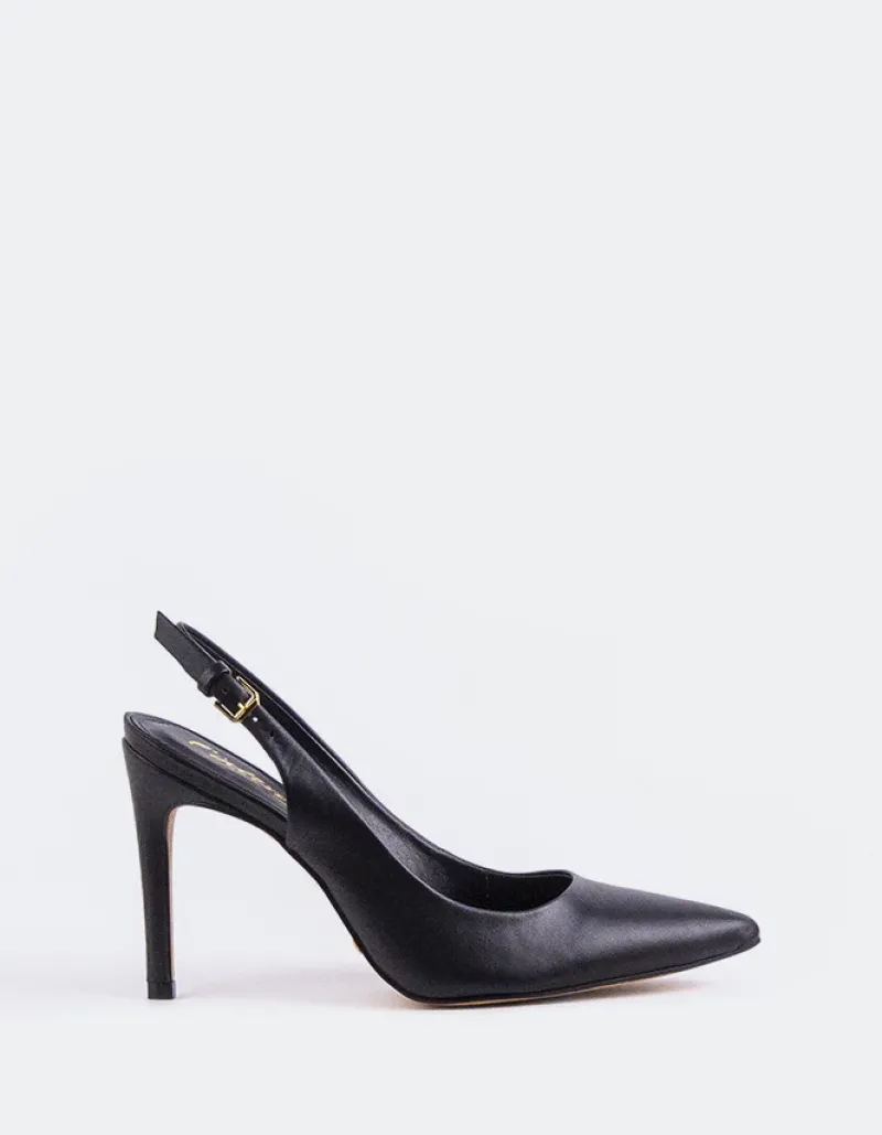 Slingbacks-L'INTERVALLE Morisha Black Leather