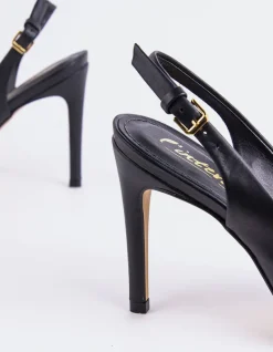 Slingbacks-L'INTERVALLE Morisha Black Leather
